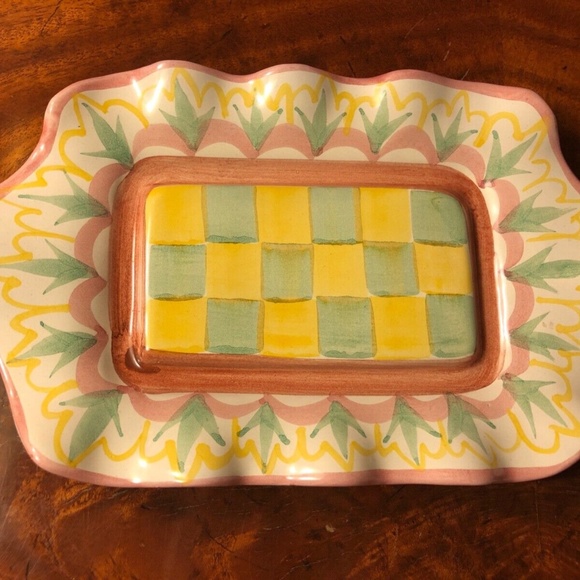 MACKENZIE CHILDS Dining Vintage Mackenzie Childs Madison Ruffled Covered Butter Dish Poshmark